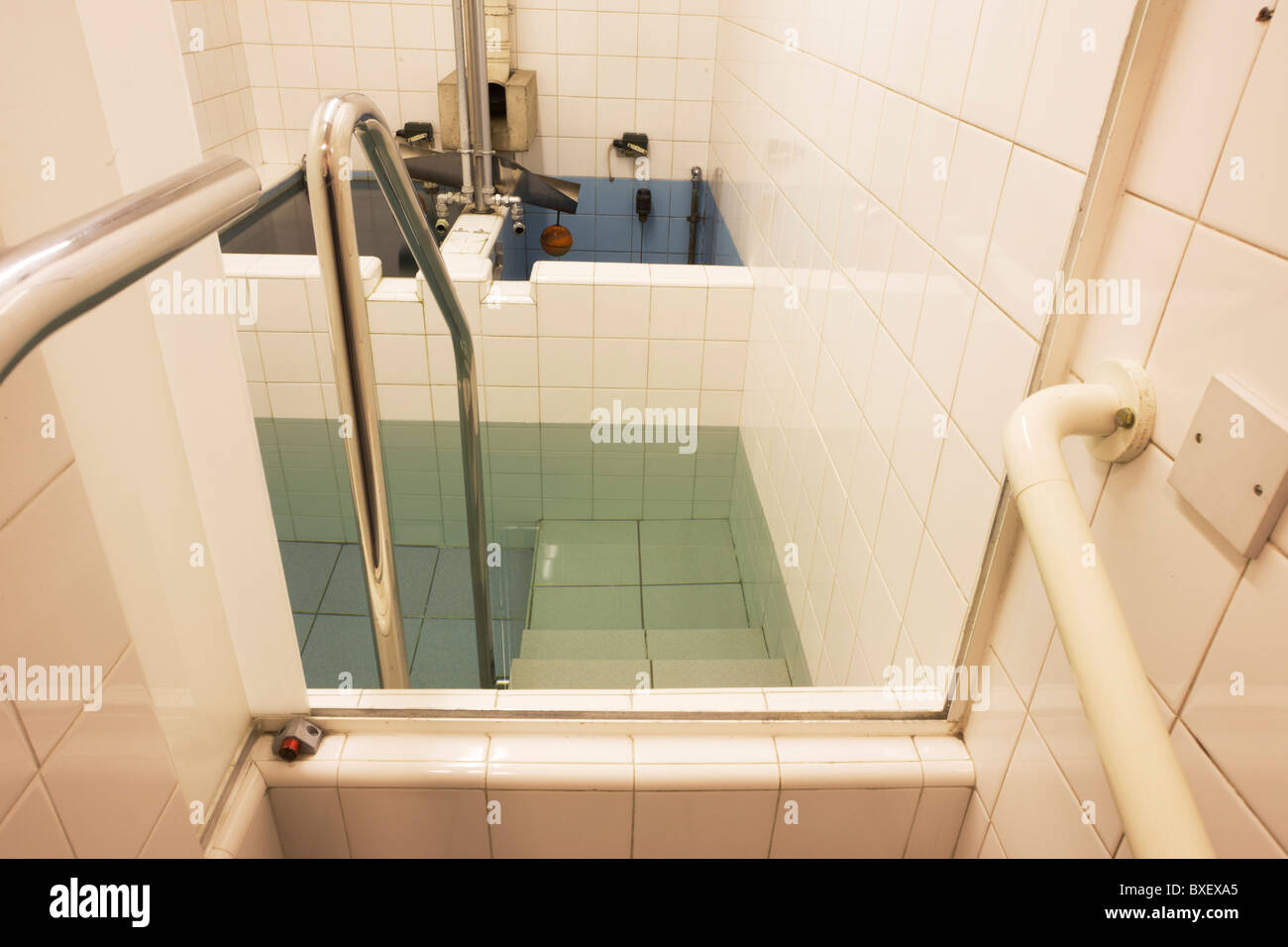 The Jewish faith Mikveh baths where recent converts to Judaism bathe in private, at the Sternberg Centre. London. Stock Photo