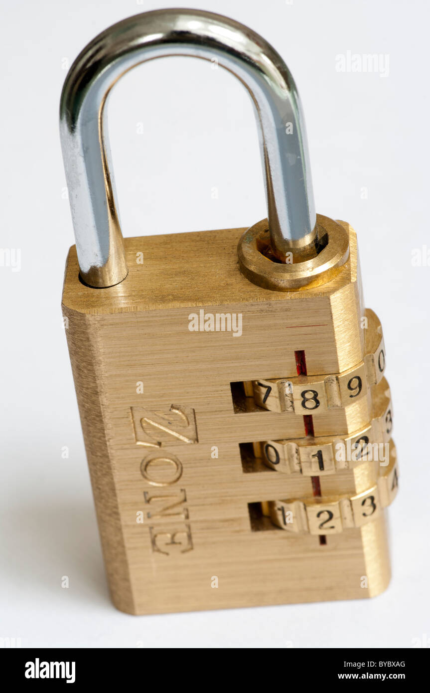 Metal Combination Padlock Stock Photo