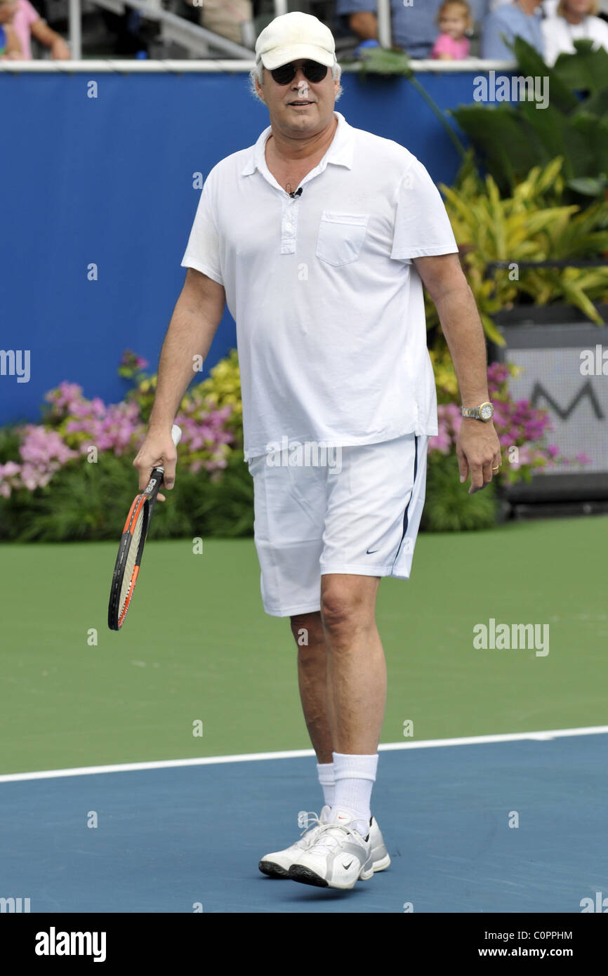 Chevy Chase The 19th Annual Chris Evert/Raymod James Pro-Celebrity Tennis Classic at the Delray Tennis Center - On Court Delray Stock Photo