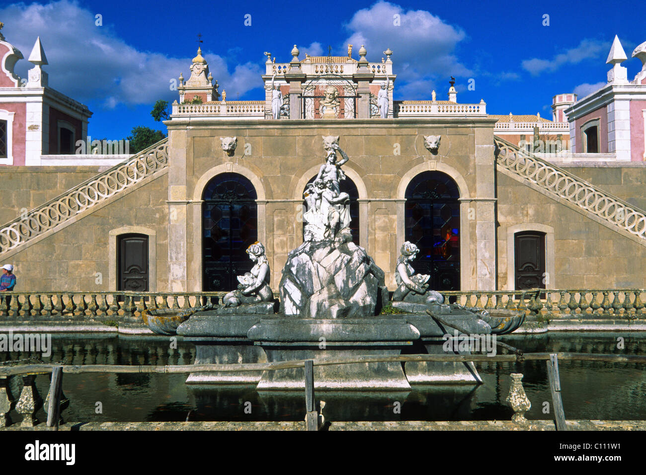 Fountain in the park of Palácio de Estói, Estoi, Algarve, Portugal, Europe Stock Photo