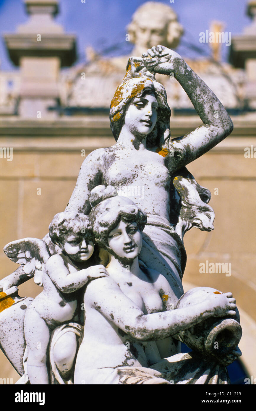 Fountain sculpture, Palácio de Estói, Estoi, Algarve, Portugal, Europe Stock Photo