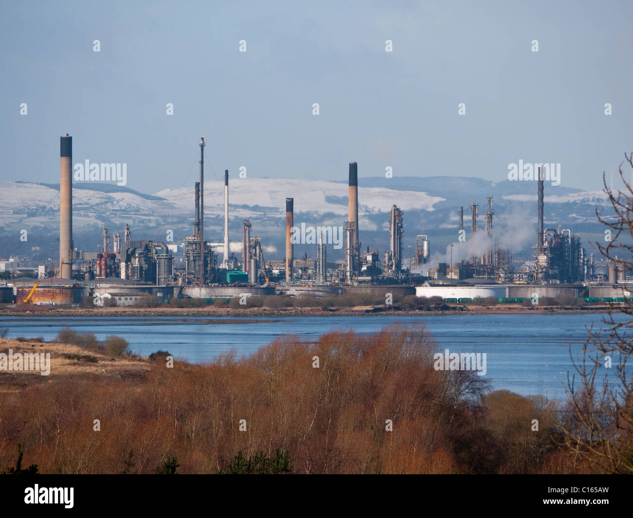 Tank farms, industry and nature Stock Photo