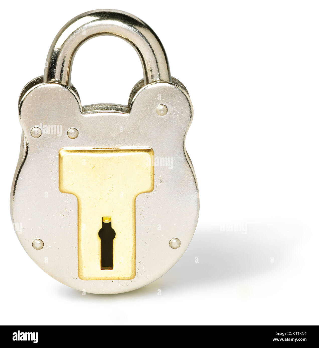 a padlock isolated on a white background with clipping path Stock Photo