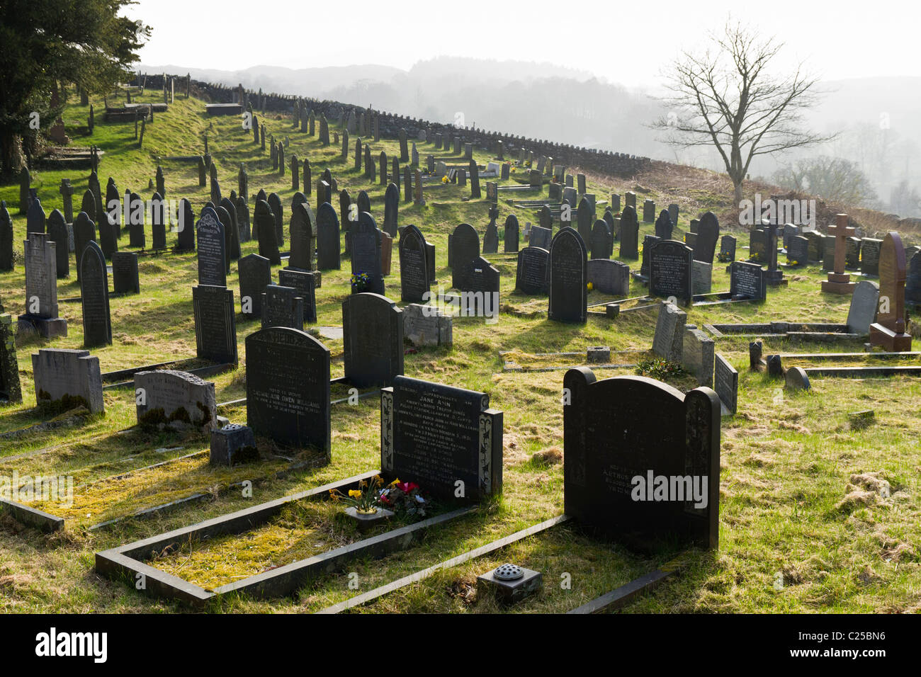 St Garmons graveyard Stock Photo