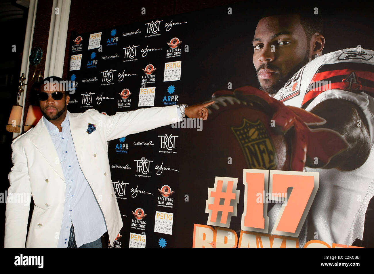 Braylon Edwards Braylon Edwards Quater Century  Birthday ' Baller's Bash ' at Tryst Nightclub at The Wynn Hotel and Casino Stock Photo