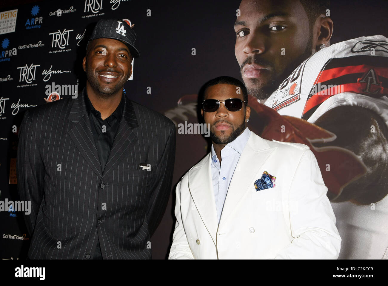 John Salley and Braylon Edwards Braylon Edwards Quater Century  Birthday ' Baller's Bash ' at Tryst Nightclub at The Wynn Hotel Stock Photo