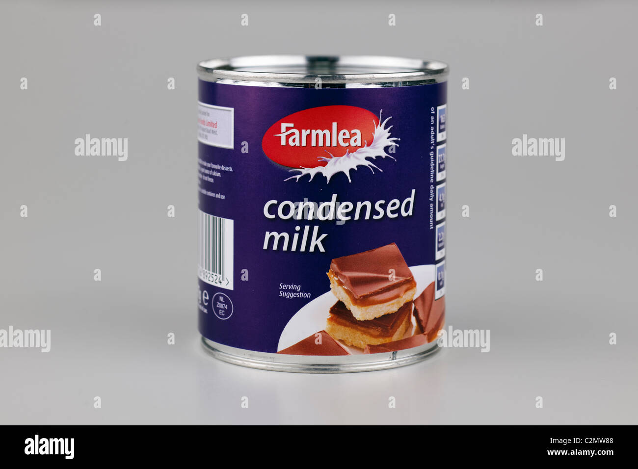 Can of Farmlea Condensed milk Stock Photo