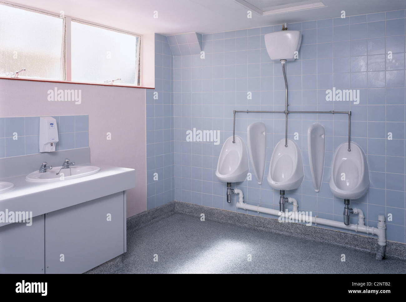 School Toilets, London. Boys toilets. Stock Photo