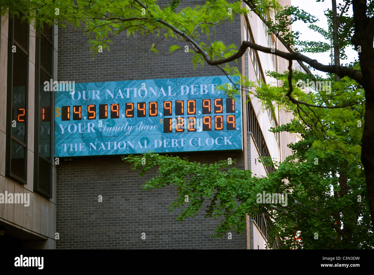 The National Debt Clock in New York Stock Photo