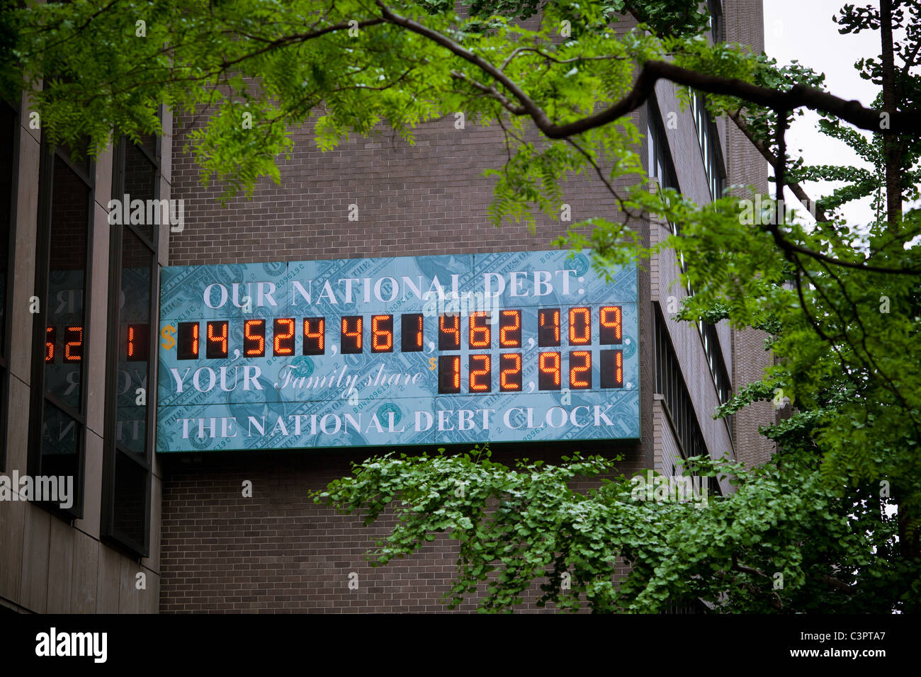 The National Debt Clock in New York Stock Photo