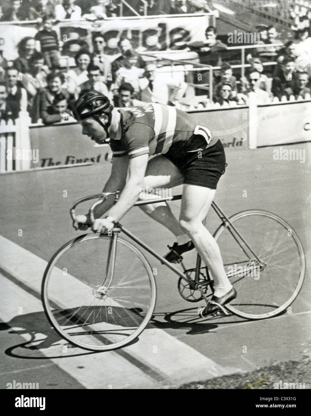 REG HARRIS (1920-1992) Champion English track racing cyclist Stock Photo