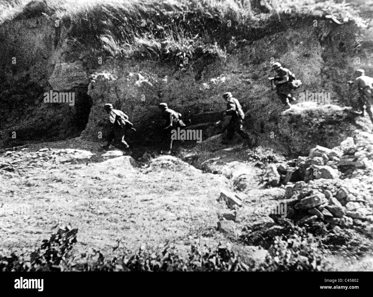 Paratroopers after landing in Crete in May 1941 Stock Photo