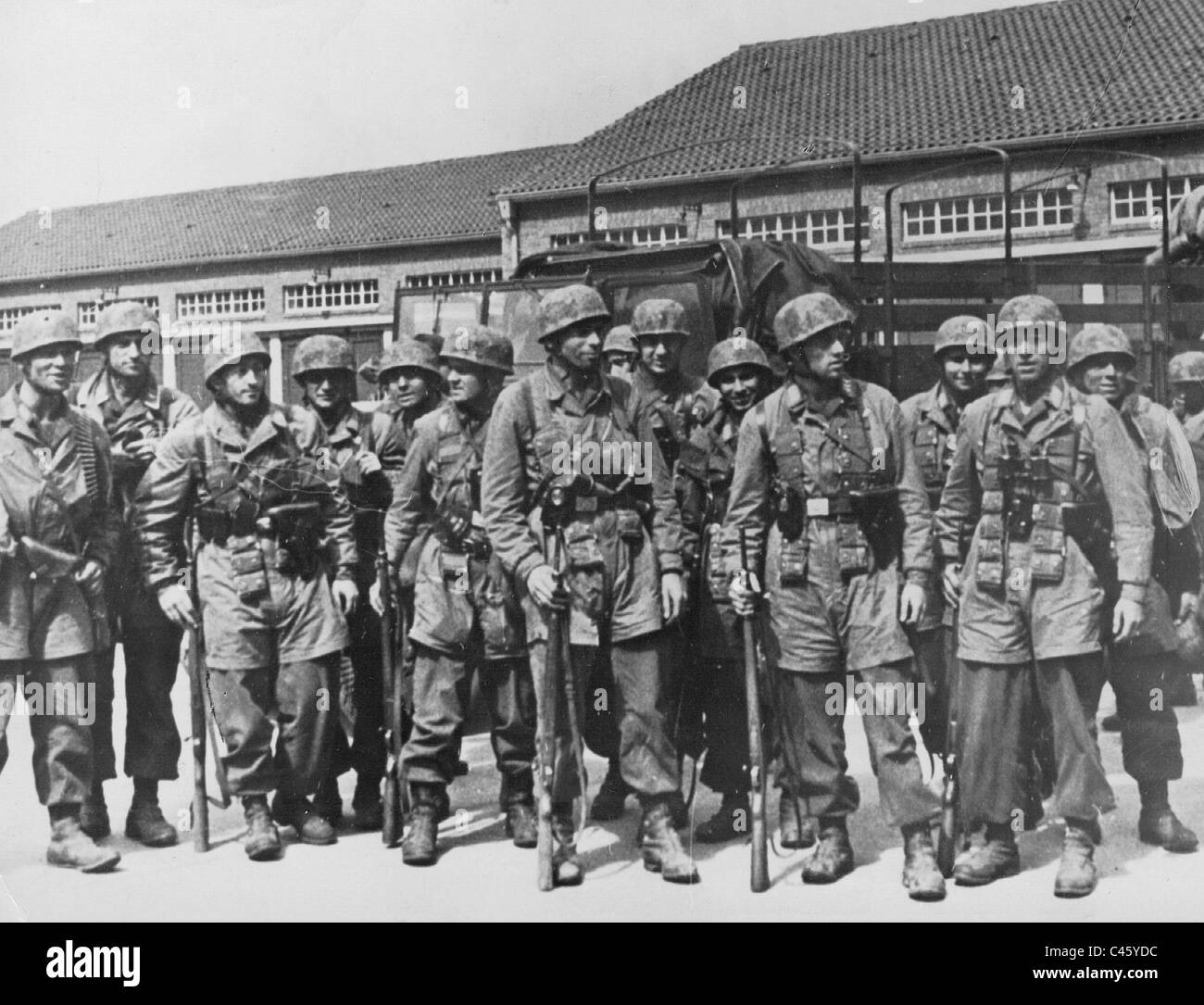 German paratroopers in Belgium, 1940 Stock Photo