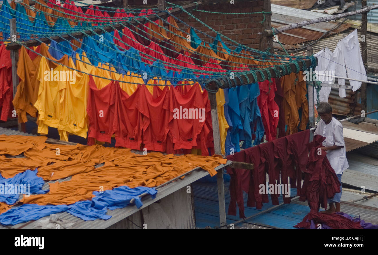 Hanging out the washing Stock Photo