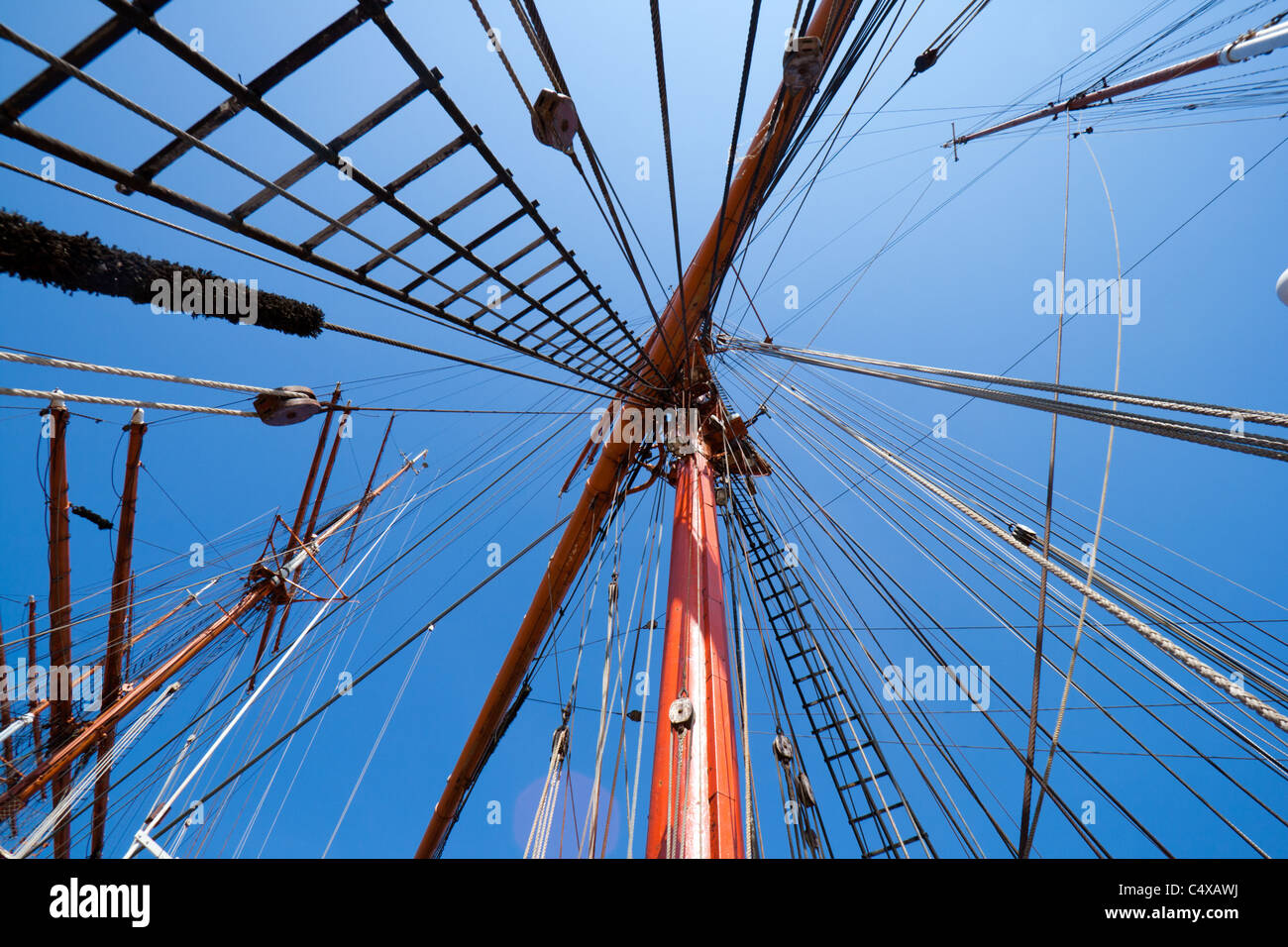 Sail ship mast Stock Photo