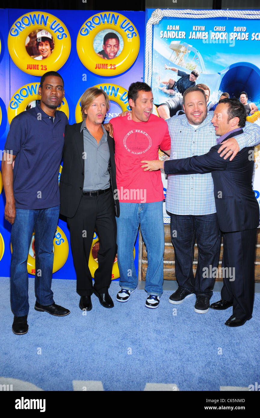 Chris Rock, David Spade, Adam Sandler, Kevin James, Rob Schneider at arrivals for GROWN UPS Premiere, The Ziegfeld Theatre, New Stock Photo