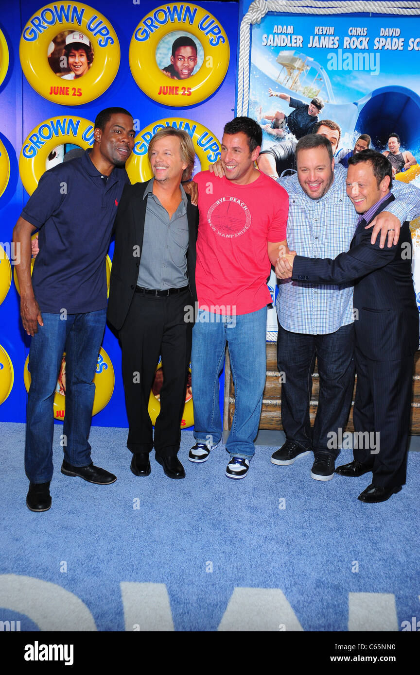 Chris Rock, David Spade, Adam Sandler, Kevin James, Rob Schneider at arrivals for GROWN UPS Premiere, The Ziegfeld Theatre, New Stock Photo