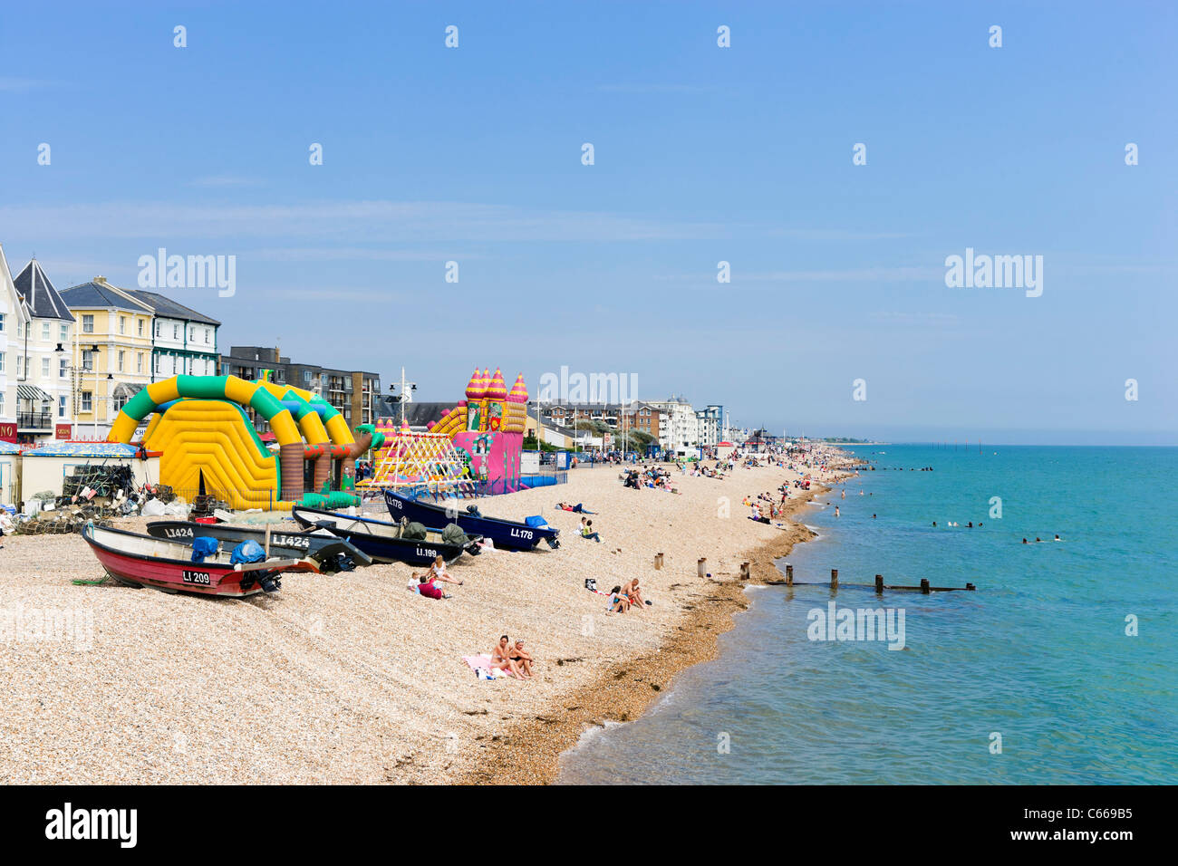 The beach and seafront at Bognor Regis, West Sussex, England, UK Stock Photo