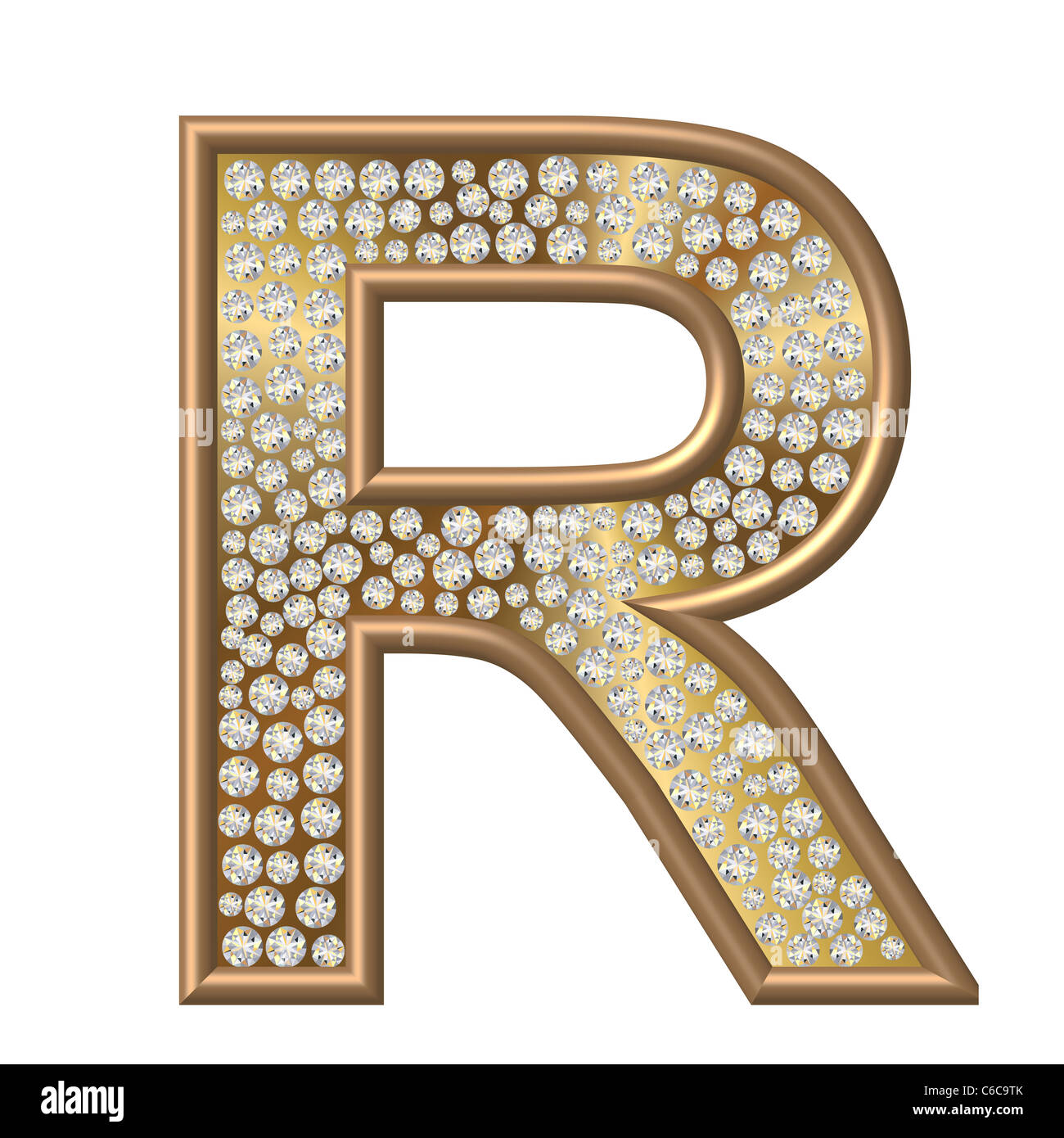 Diamond letter / character gold Stock Photo