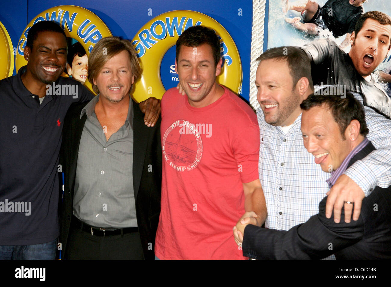 Chris Rock, David Spade, Adam Sandler, Kevin James and Rob Schneider New York premiere of 'Grown Ups' at the Ziegfeld Theatre - Stock Photo