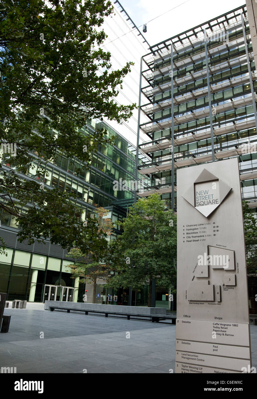 New Street Square, Holborn, London - Deloitte offices on right Stock Photo