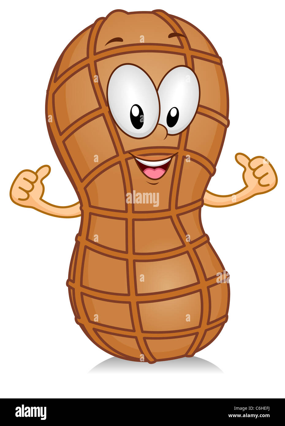 Illustration of a Peanut Character Pointing to Himself Stock Photo