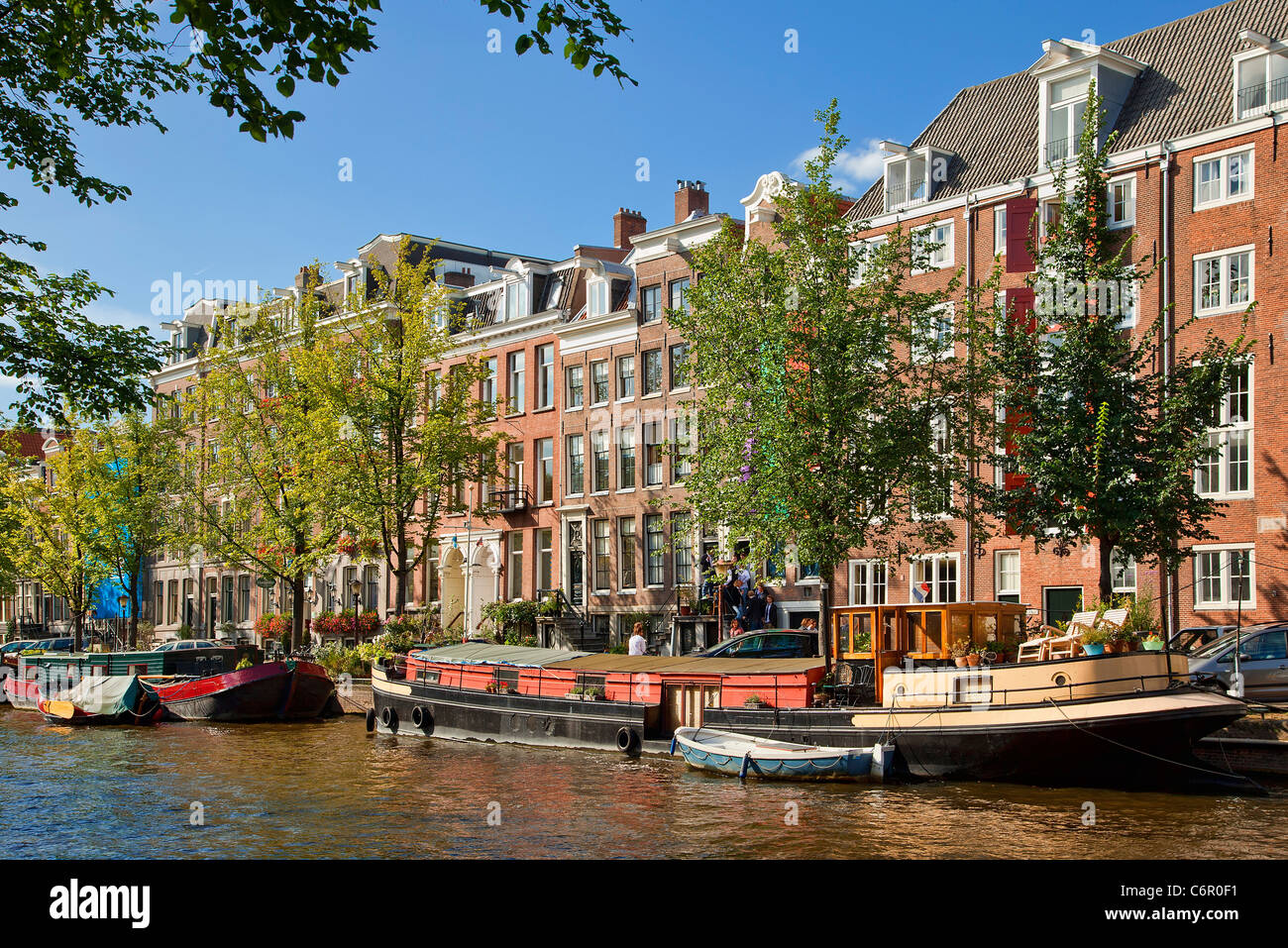 Europe, Netherlands, Canal in Amsterdam Stock Photo