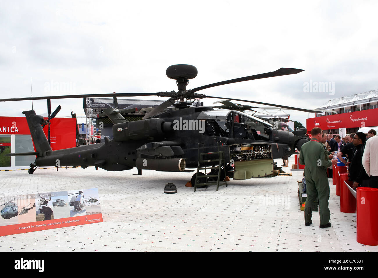 AH-64 Apache Longbow at the Farnborough International Airshow Stock Photo