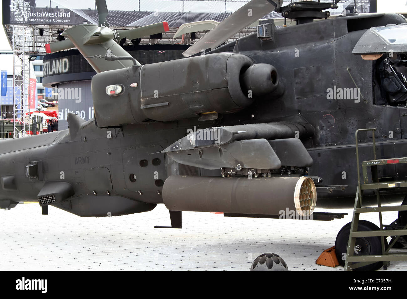 AH-64 Apache Longbow at the Farnborough International Airshow Stock Photo