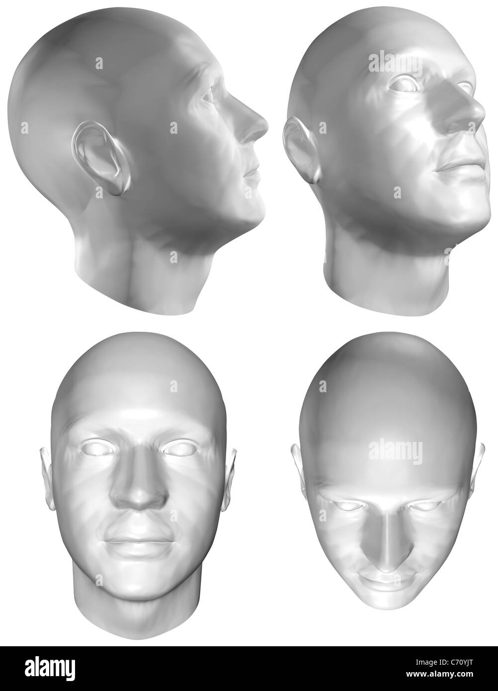 Human head 3D render Stock Photo