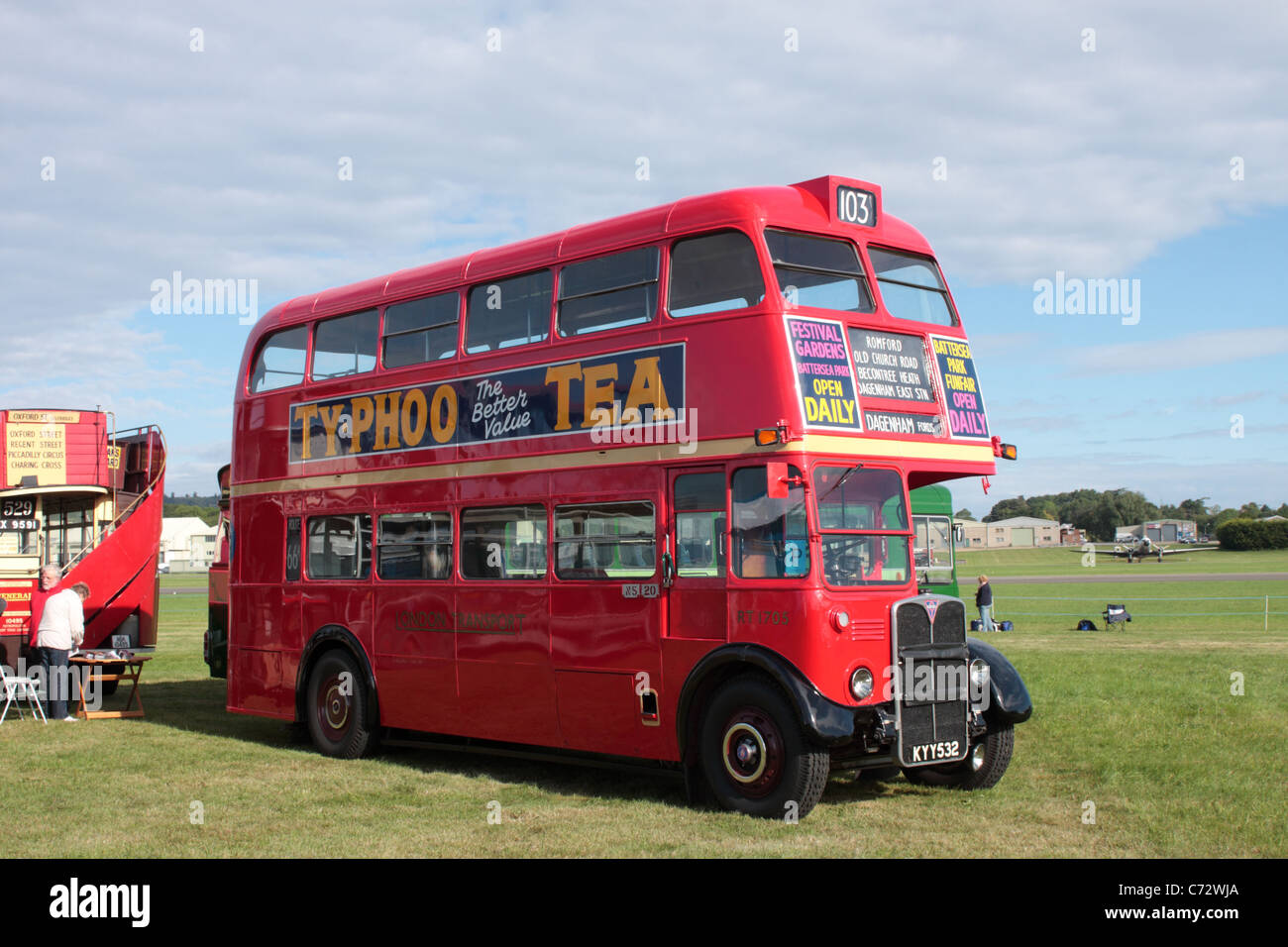 AEC RT KYY 532 Double Deck Bus on display at the Wings and Wheels Show Dunsfold Aerodrome Surrey UK 2011 Stock Photo