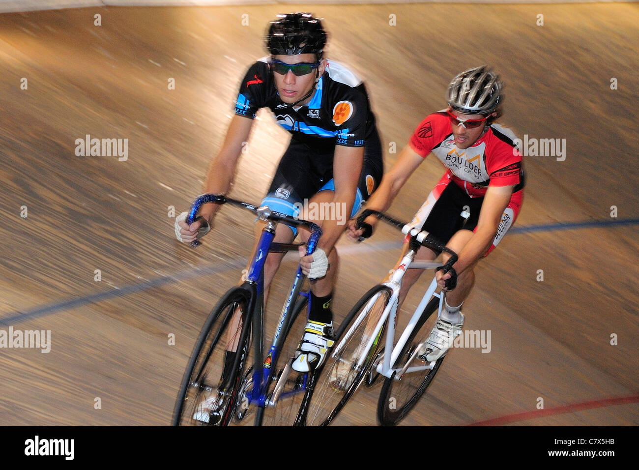 Velodrome track racing Stock Photo