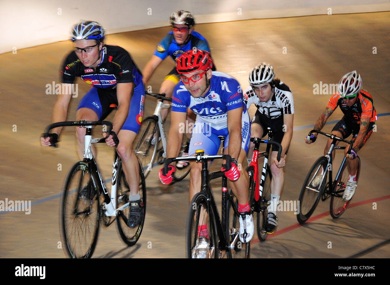 Velodrome track racing Stock Photo