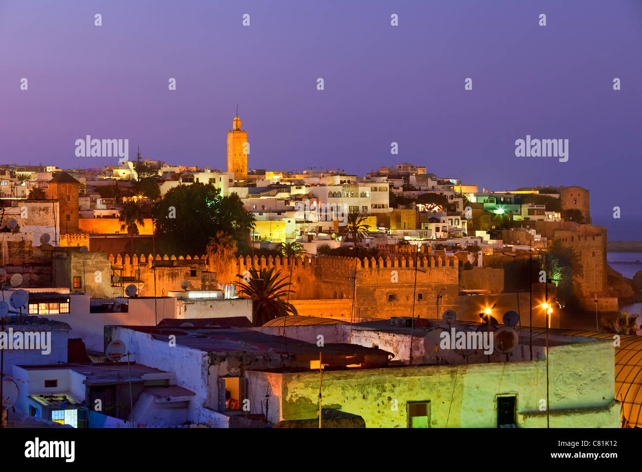 Morocco, Rabat at Dusk Stock Photo