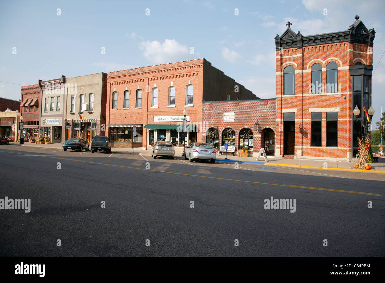 Downtown historic business district in Wabasha Minnesota USA Stock Photo