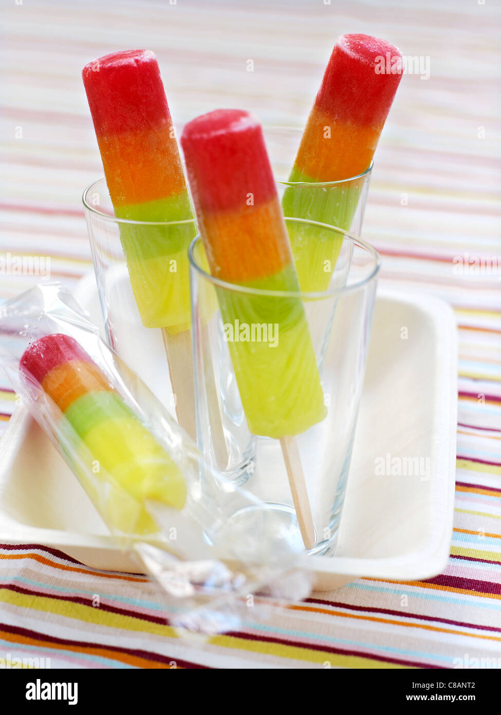 Multicolored ice lollipops Stock Photo