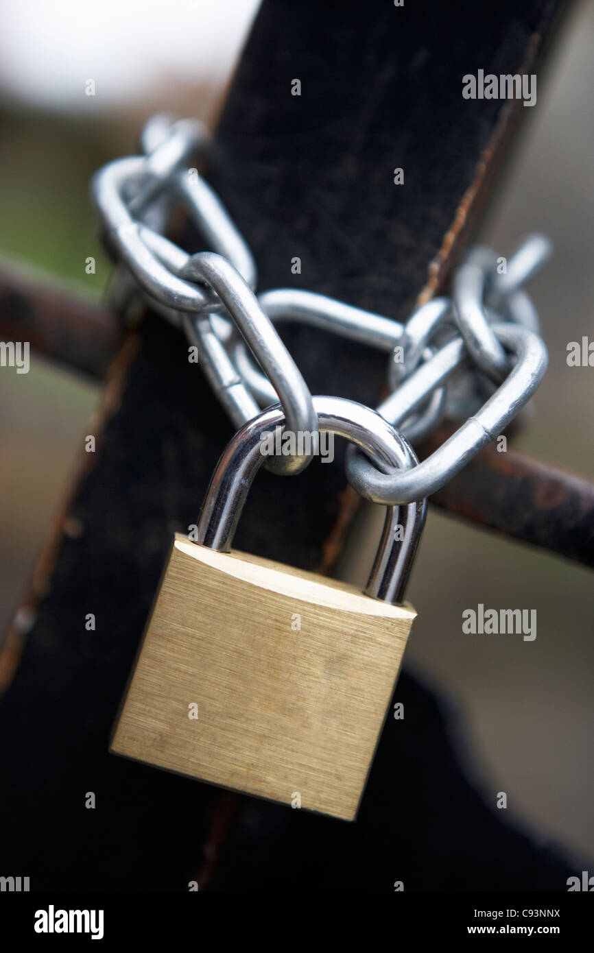 Chain and padlock Stock Photo