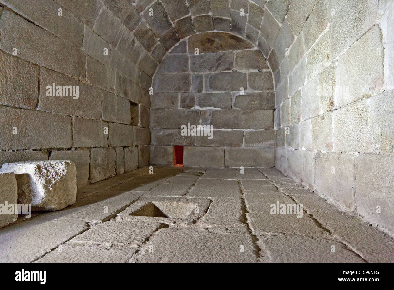 Interior of the cistern of the Feira Castle. Santa Maria da Feira, Portugal. Stock Photo