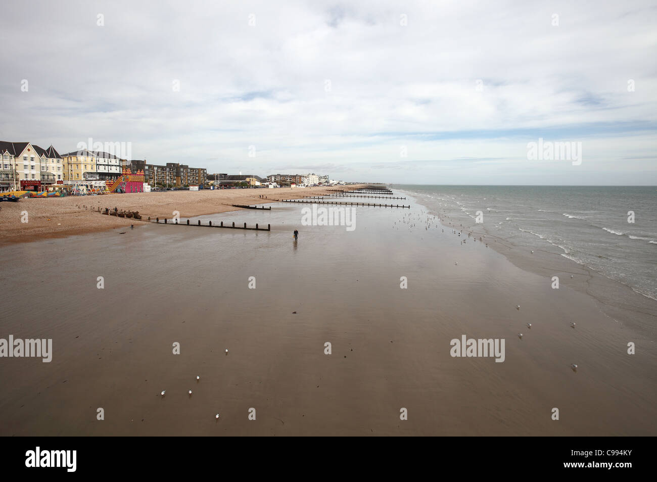 Bognor Regis Seafront and Sands Stock Photo