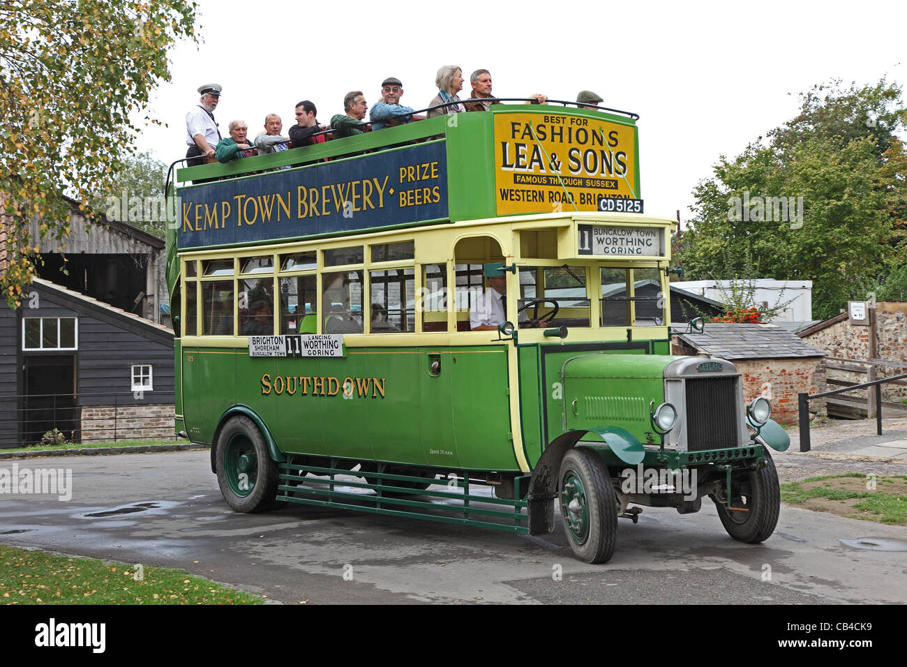 Leyland open top double deck bus Stock Photo