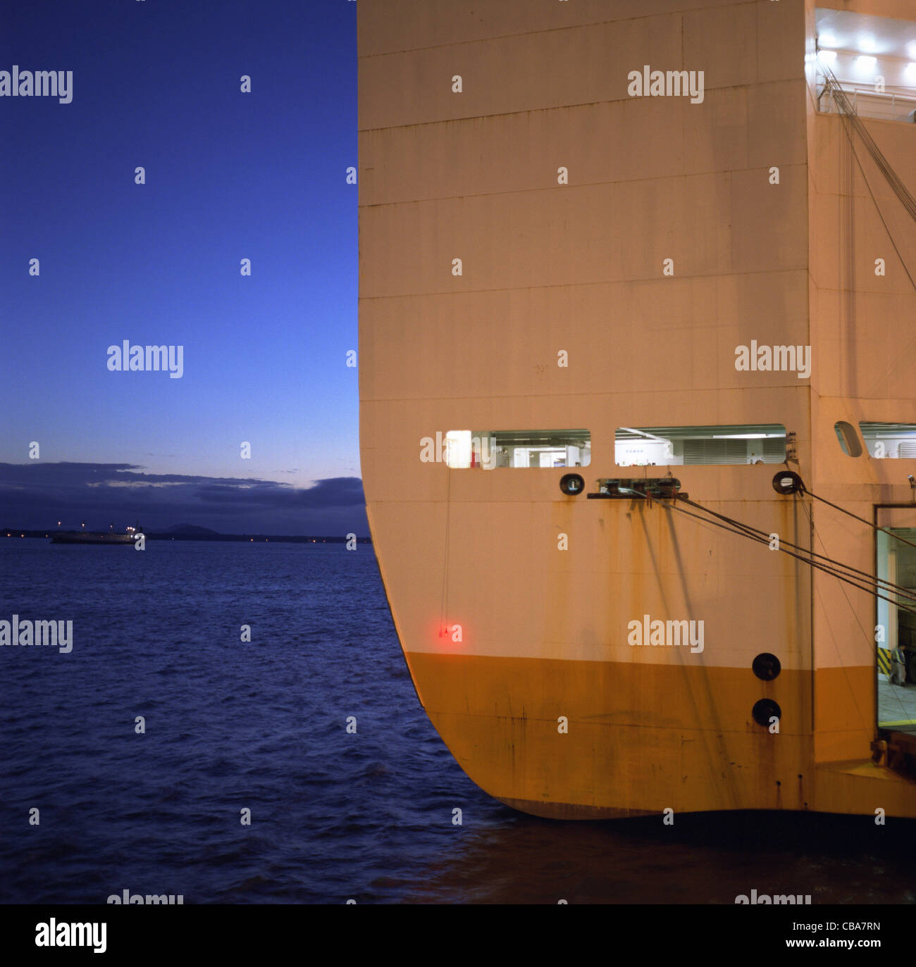 Shipping and crew in port/ harbour. Stock Photo