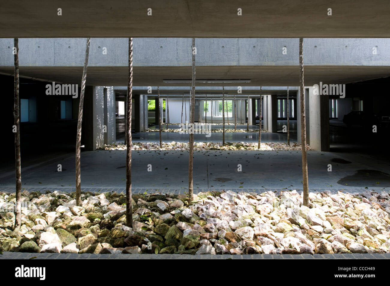 UNDERGROUND CARPARK AT INRINGAN HIJAU Stock Photo