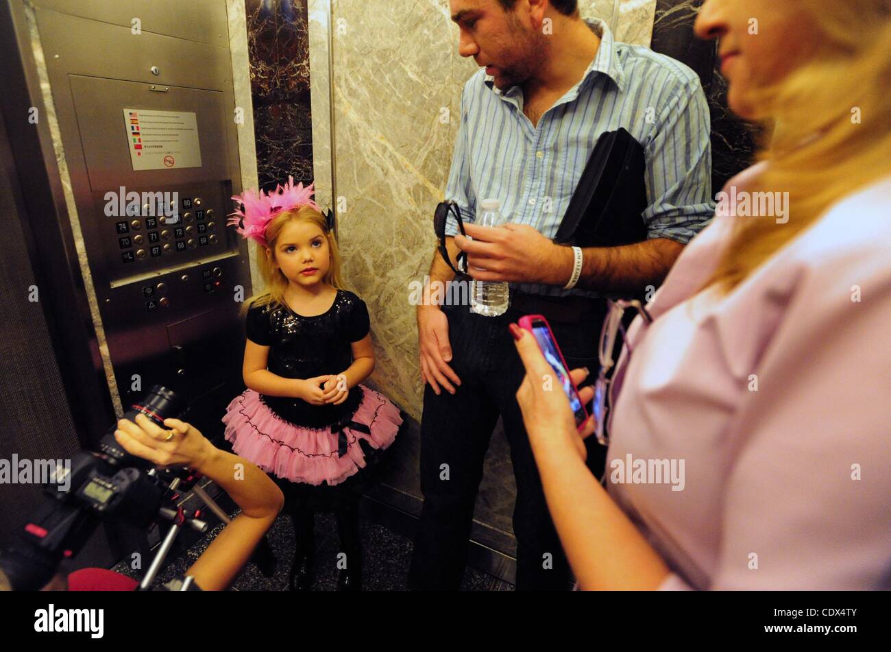 Sept. 13, 2011 - Manhattan, New York, U.S. - EDEN WOOD - star of the television show, ''Toddlers and Tiaras'' is celebrating Fashion Week and promoting her book, ''From Cradle to Crown'' and CD, ''Cutie Patootie'' at the top of the Empire State Building on the the 86th floor observatory. (Credit Ima Stock Photo