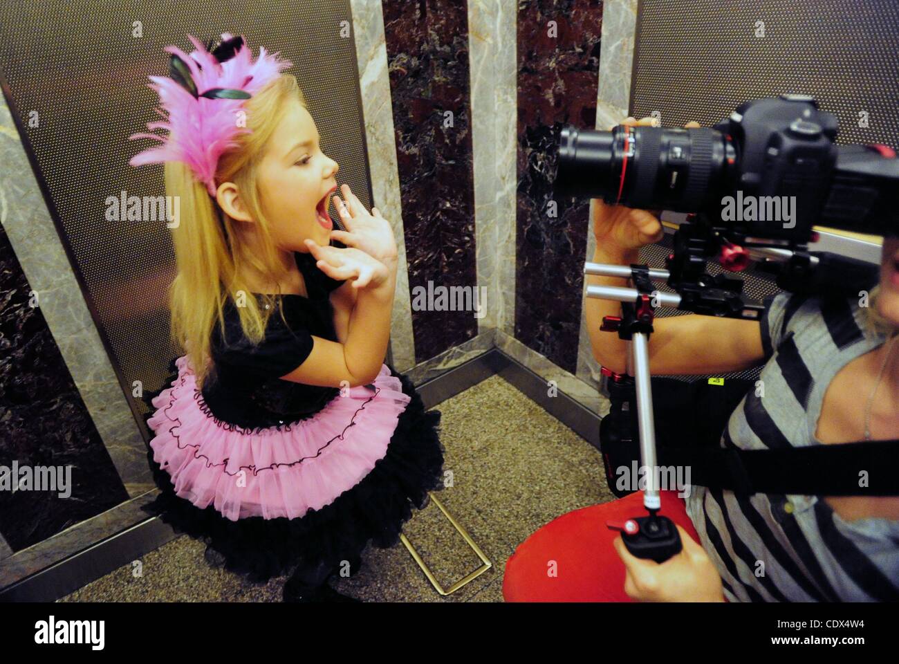 Sept. 13, 2011 - Manhattan, New York, U.S. - EDEN WOOD, star of the television show, ''Toddlers and Tiaras'' is celebrating Fashion Week and promoting her book, ''From Cradle to Crown'' and CD, ''Cutie Patootie'' at the top of the Empire State Building on the the 86th floor observatory. (Credit Imag Stock Photo