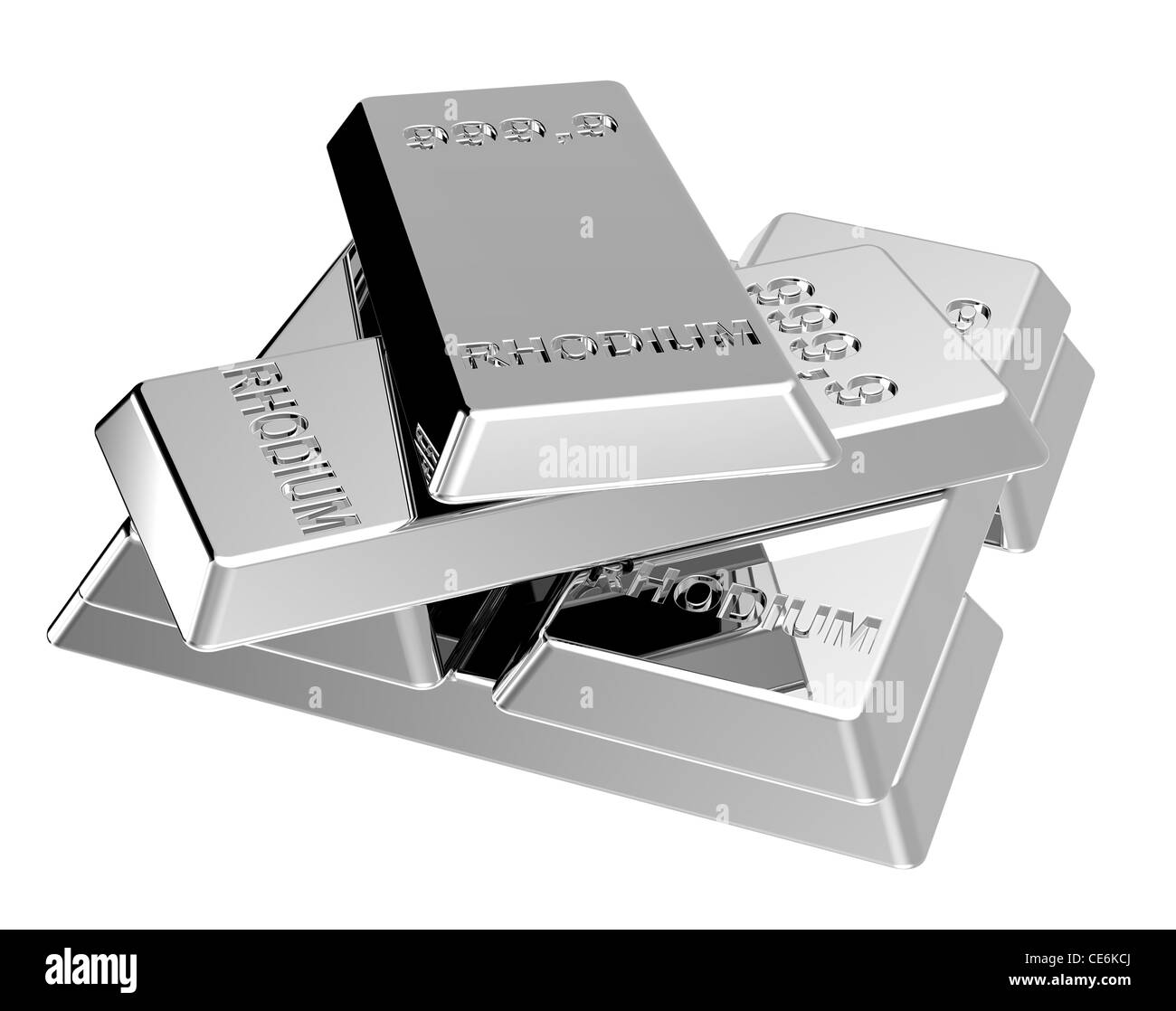 Rhodium ingots background. Stock Photo