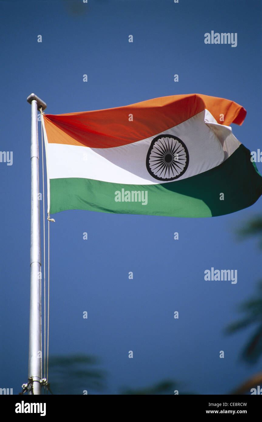 Indian flag flying Stock Photo