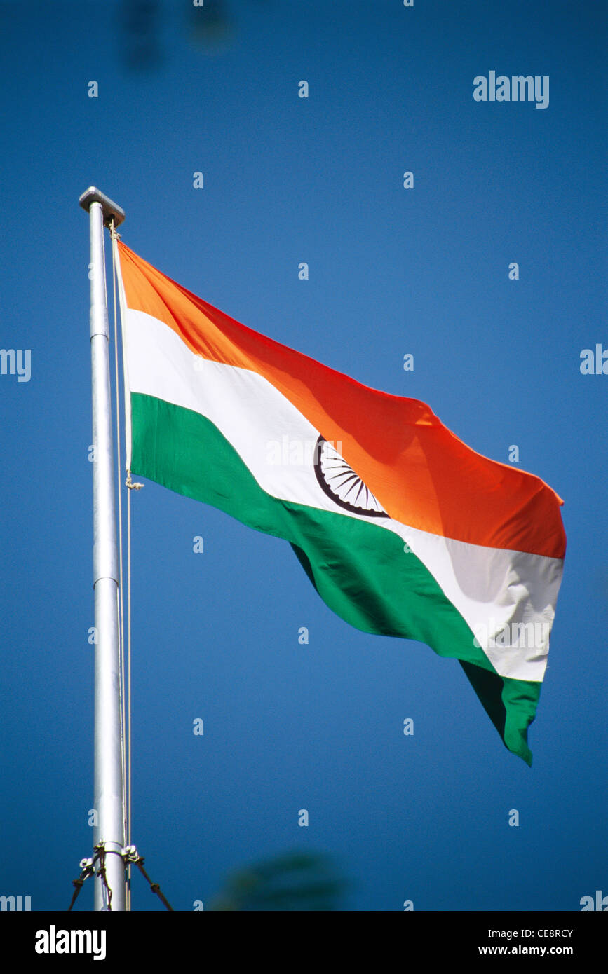 Indian flag flying Stock Photo