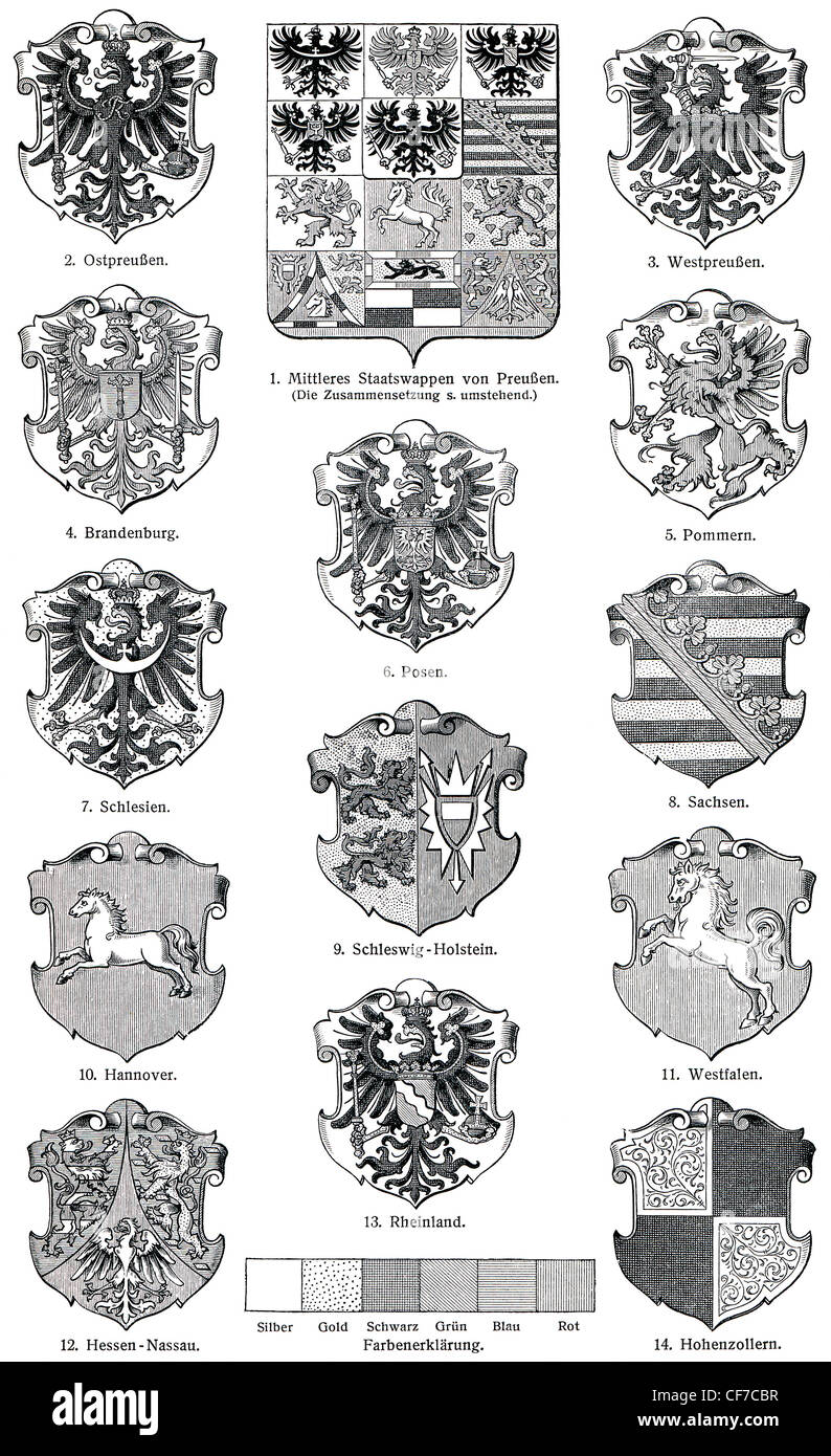 Coats of Arms of the Kingdom of Prussia Stock Photo