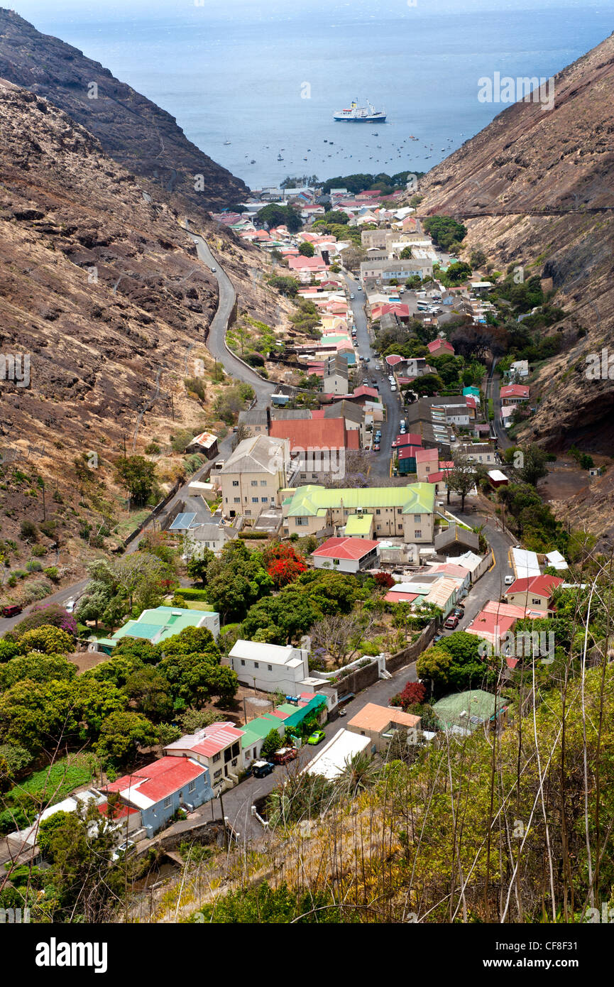 Saint Helena island RMS St Helena moored at Jamestown South Atlantic Ocean Stock Photo