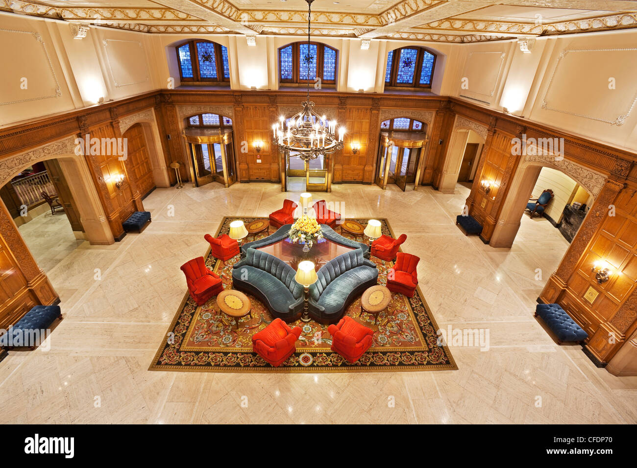 Lobby of the Fairmont Chateau Laurier hotel, Ottawa, Ontario, Canada Stock Photo